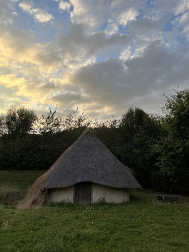 An image of the Iron Age Roundhouse at Moulescoomb Primary School