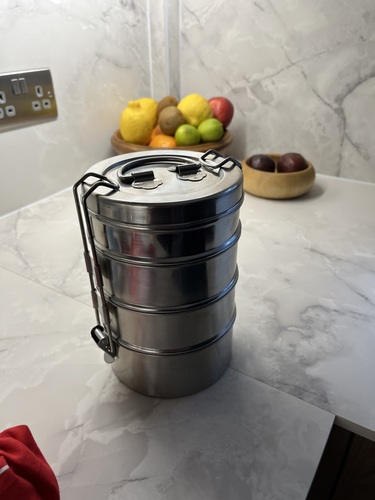 tiffin boxes stacked and ready