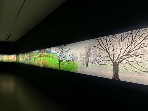 David Hockney's iPad painting of a year in Normandie covering autumn to winter