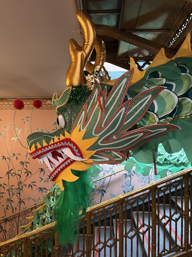 The head of a big green dragon