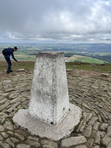 Richard taking photos of the summit stones