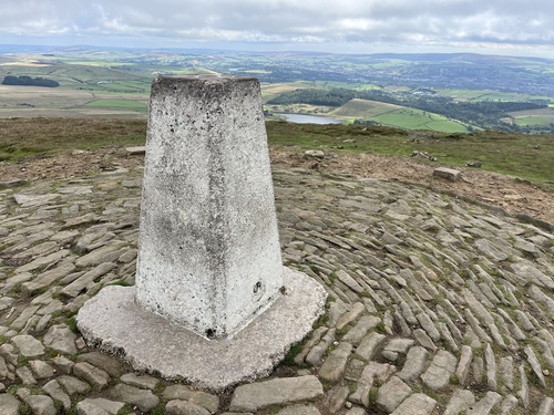 The trig point at the summit of Pendle Hill