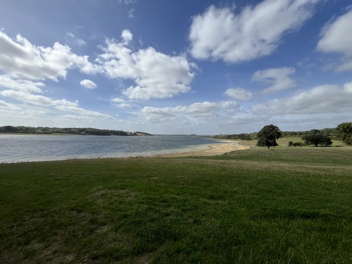 Beach and clouds over Rutland Water