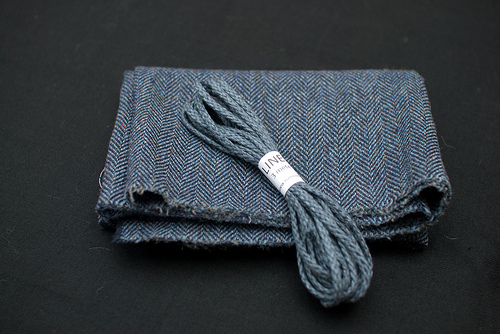 Blue tweed and grey/blue linen cord