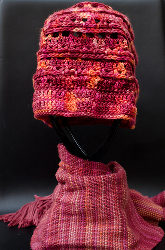 Fruit Salad Cardinal Hat and Autumnal Colours Scarf