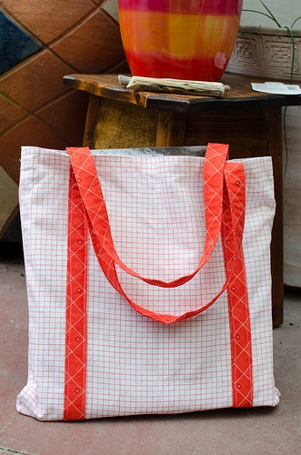 Notebook fabric tote - Gridlines facing