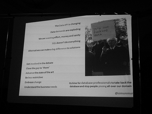 Data slide from Simon Monro's deck