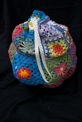 Crocheted crochet bag