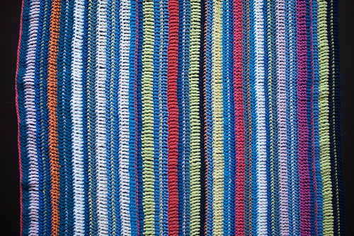 Lucky dip odds and ends blue-themed striped blanket