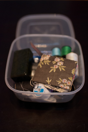 My (hidden in the cupboard) sewing box