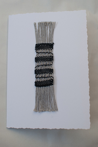 Weaving project 25 - mounted as a card decoration